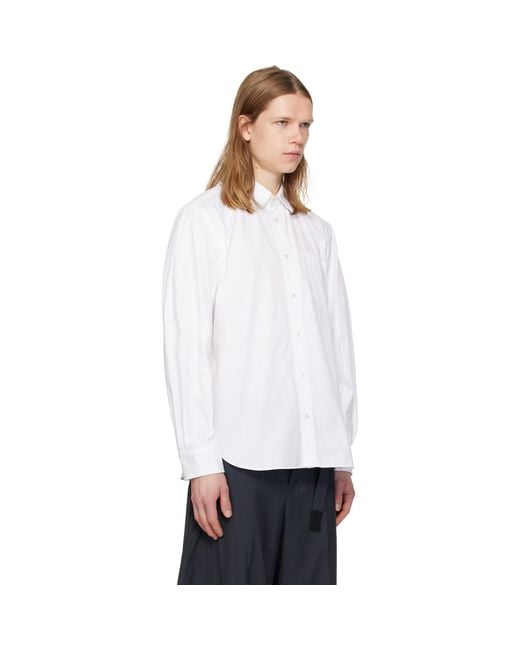 Sacai White Poplin Shirt for men
