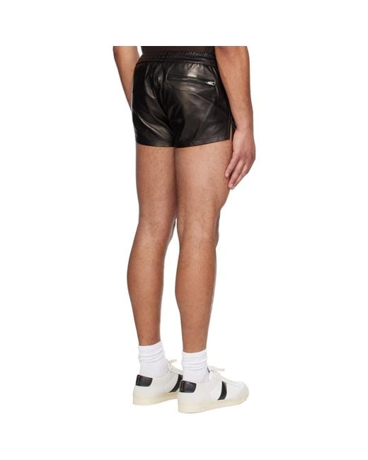 Tom Ford Black Light Nappa Leather Shorts for men