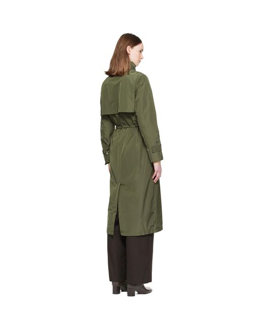 Mackage Green Khaki Magdelena Maxi-Length Rain Jacket