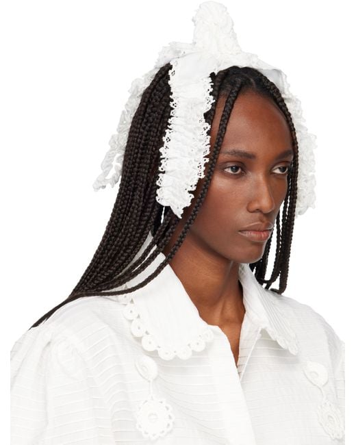 Róisín Pierce White Off- Swirl Shoot Woven Hair Clip