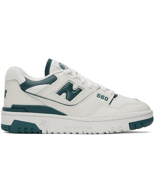 New Balance Black Off-white & Green 550 Sneakers