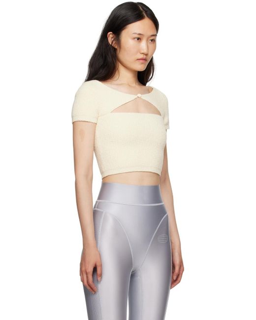 T By Alexander Wang Multicolor Off-white Cutout T-shirt