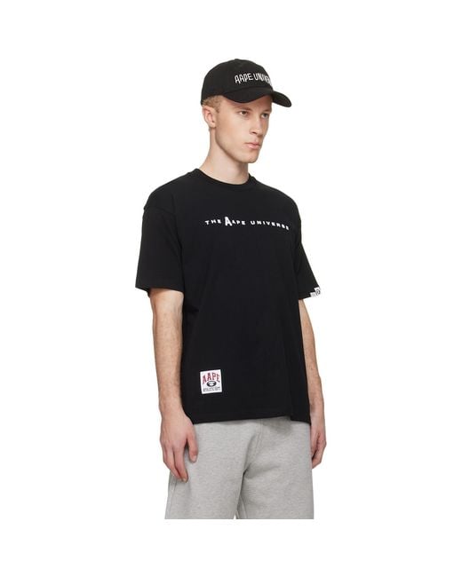 Aape By A Bathing Ape Black 'Aapeunvs' T-Shirt for men