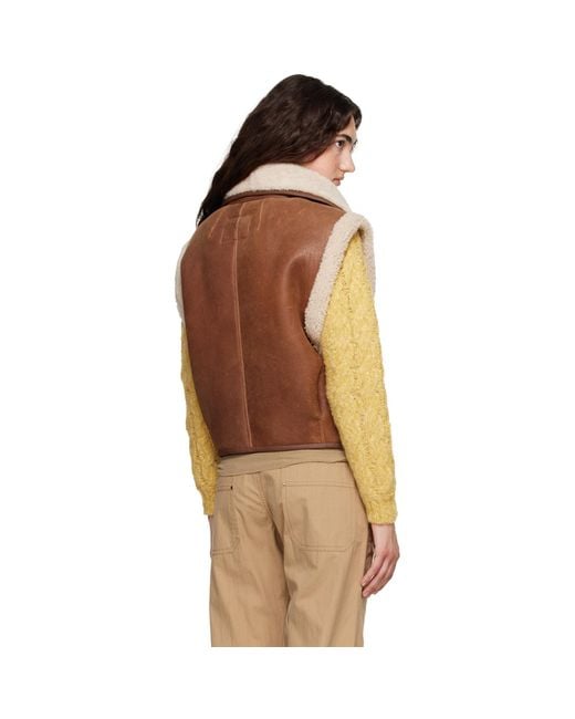 Isabel Marant Brown Alime Shearling Vest