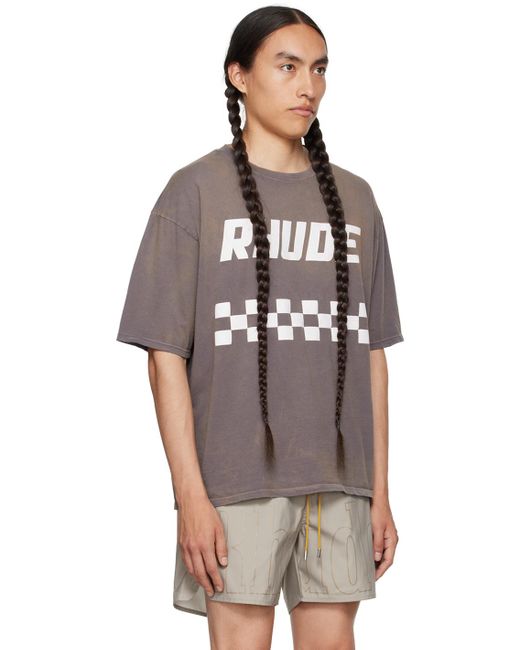 Rhude Multicolor Gray 'off Road' T-shirt for men