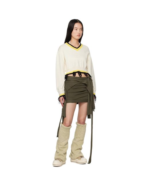 OTTOLINGER Natural Off- Cropped V-neck Sweater