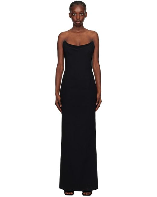 Versace Black Strapless Maxi Dress