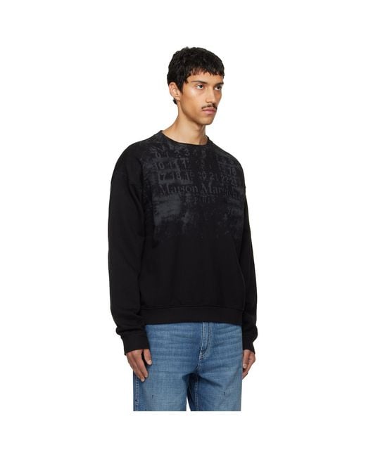 Maison Margiela Black Number Sweatshirt for men