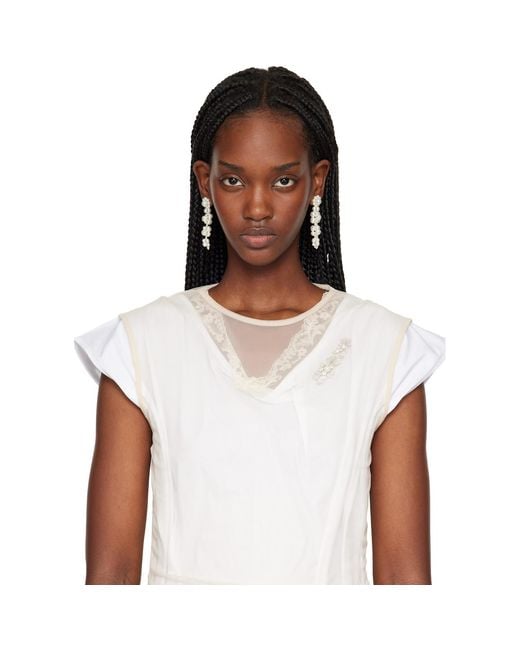 Simone Rocha White Cluster Drip Earrings
