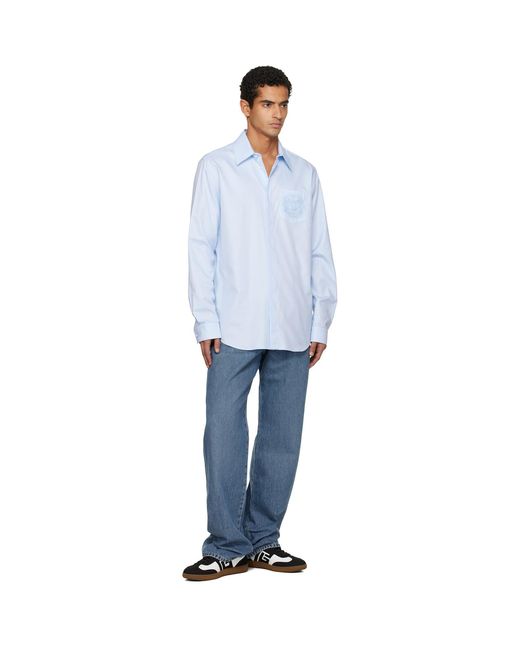 Balmain White Écusson Embroidered Cotton Shirt for men