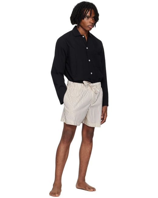 Chemise de pyjama à manches longues noire Tekla pour homme en coloris Black