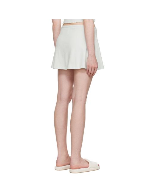 Skims White Drop Needle Pointelle Miniskirt