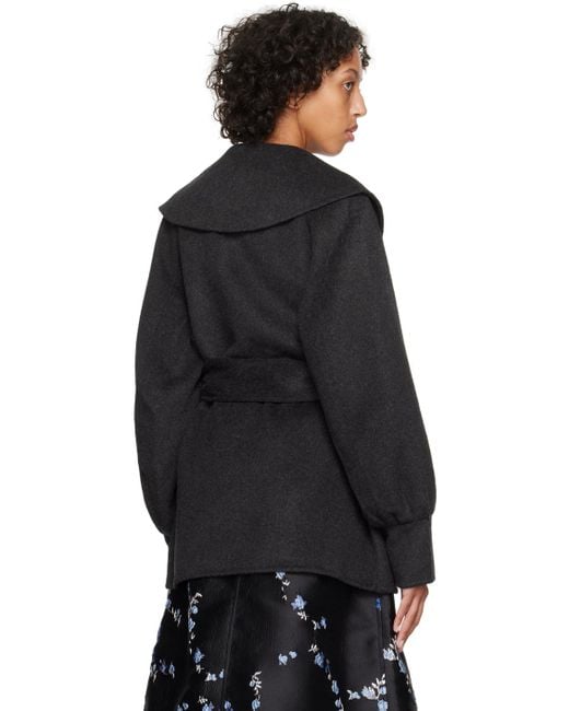 Ganni グレー リラックスフィット コート Black