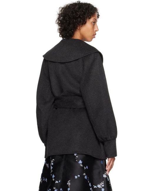 Ganni Black Relaxed-fit Coat