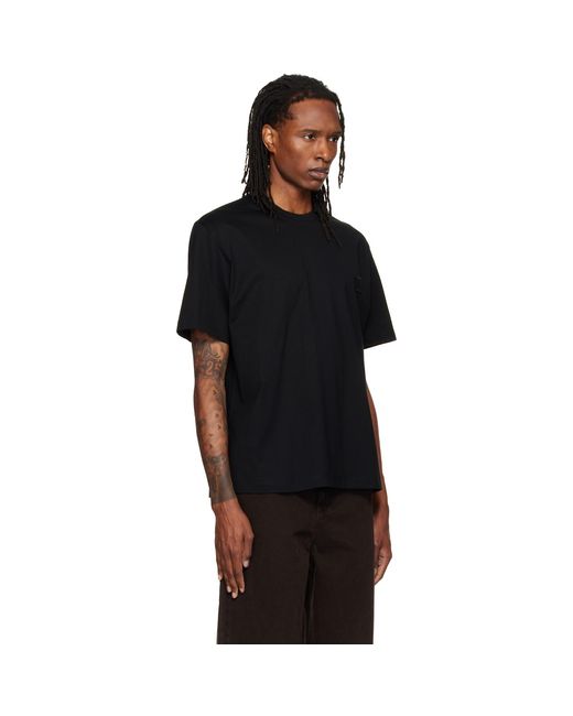 Wooyoungmi Black Flower Back Logo T-Shirt for men