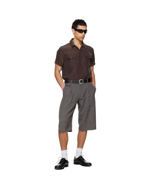 TONYWACK Black Washed Rayon Pearl Snap Shirt for men