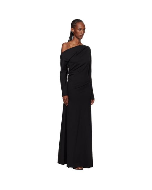 Rohe Black Twisted Jersey Maxi Dress