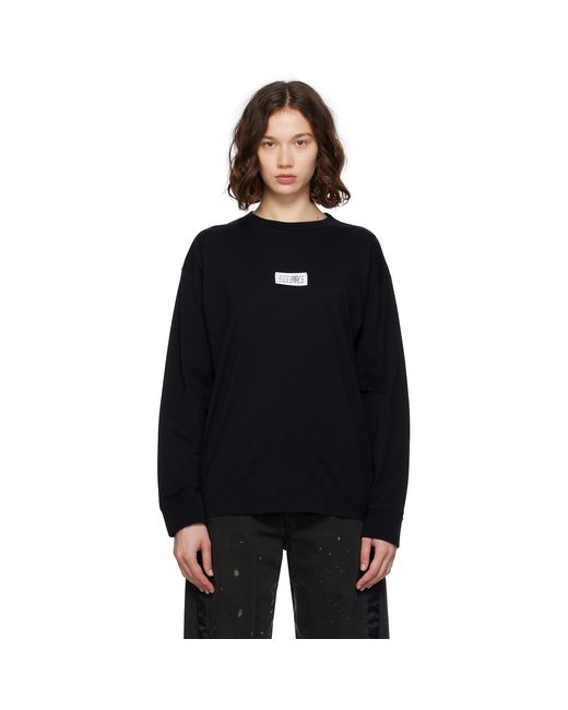 MM6 by Maison Margiela Black Cotton T-Shirt