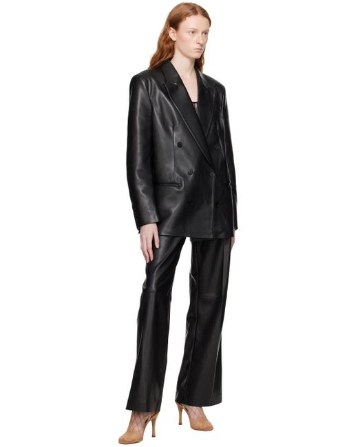 Stella McCartney Black Oversized Faux-leather Blazer