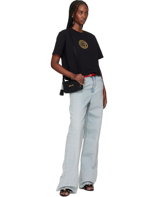 Versace ブラック ミニ Tag ショルダーバッグ Black