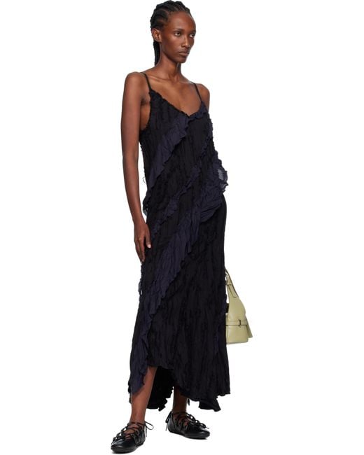 OPEN YY Black Ruffle Maxi Dress