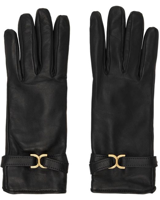 Chloé Black Brown Marcie Gloves