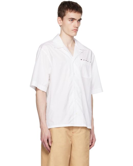 Chemise blanche à logo imprimé Marni pour homme en coloris White