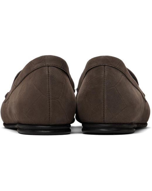 Loulou de Saison Black Pesaro Soft Suede Loafers