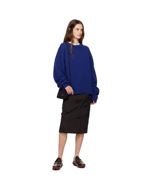 Adererror Black Raw Edge Midi Skirt