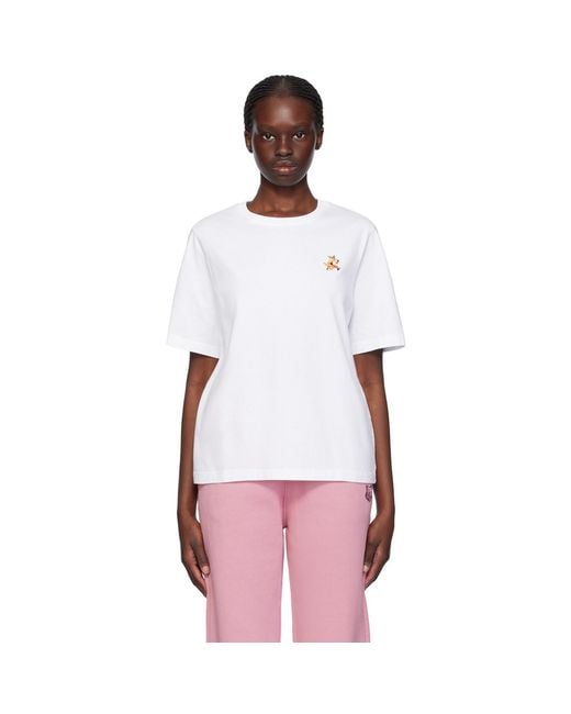 Maison Kitsuné Multicolor White Speedy Fox T-shirt