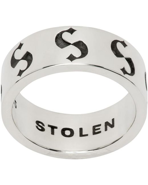 Stolen Girlfriends Club Metallic Narrow S-logo Imprint Ring for men