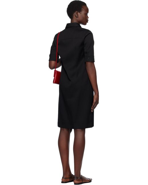 Jil Sander ブラック ライトウェイト ウールギャバジン ミディアムワンピース Black