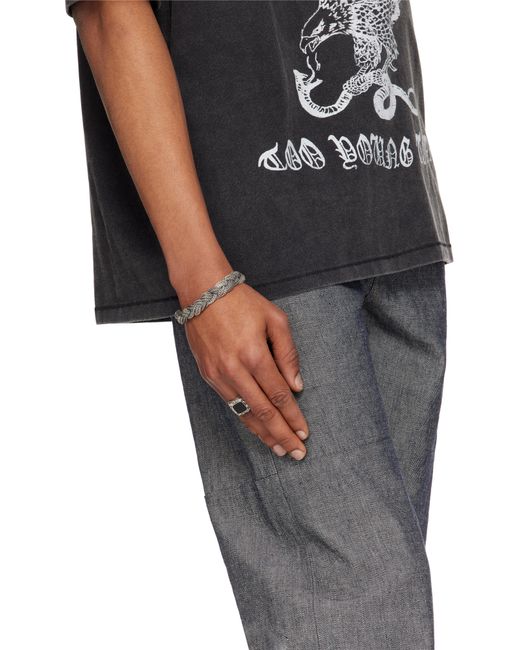 メンズ Emanuele Bicocchi シルバー Large Mixed Braided ブレスレット Metallic