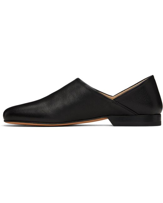 Lemaire ブラック レザー スリッパ Black