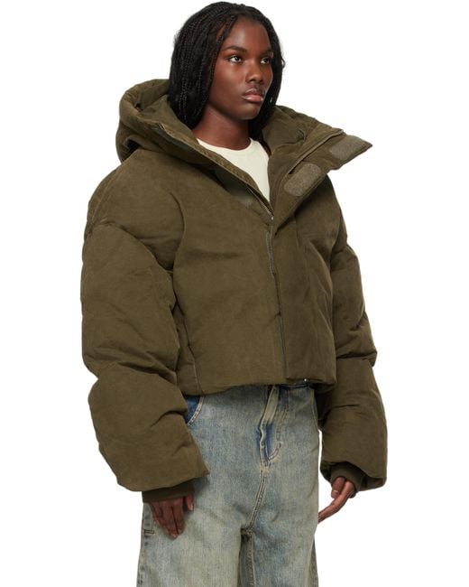 Entire studios Brown Khaki Mml Hooded Puffer Down Jacket