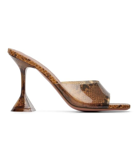 AMINA MUADDI Black Lupita Glass Slipper 95 Heeled Sandals