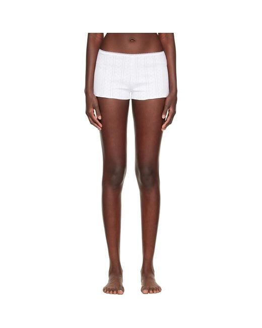 Cou Cou White 'The Teeny Tiny' Shorts