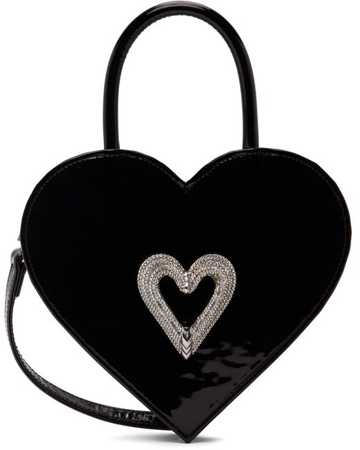 Mach & Mach Black Mini Triple Heart Bag