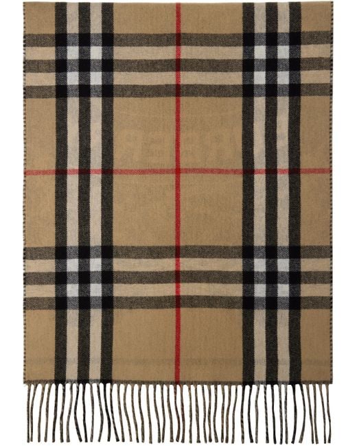 Burberry Gray Wide Reversible Ekd Cashmere Scarf