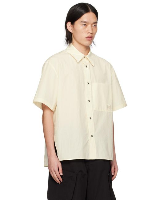 Wooyoungmi White Off- Press-stud Shirt for men
