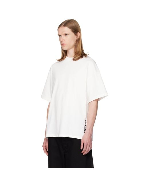 Jil Sander White Crew-Neck T-Shirt for men