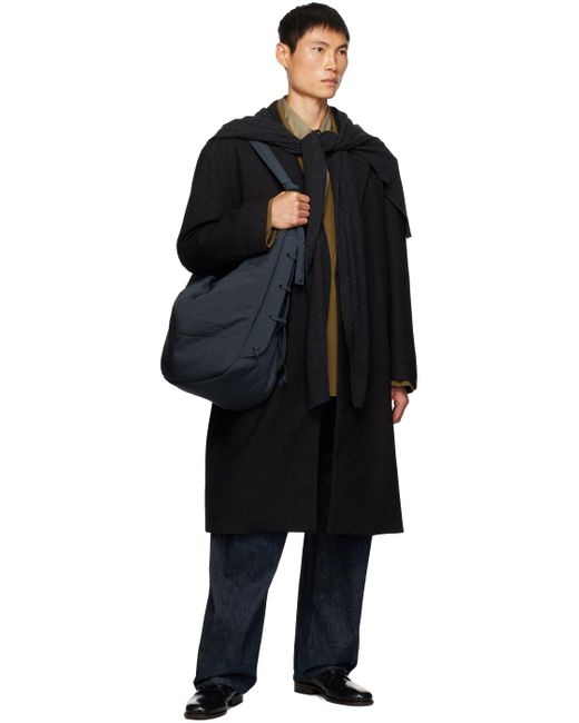 Lemaire Black Button Coat for men