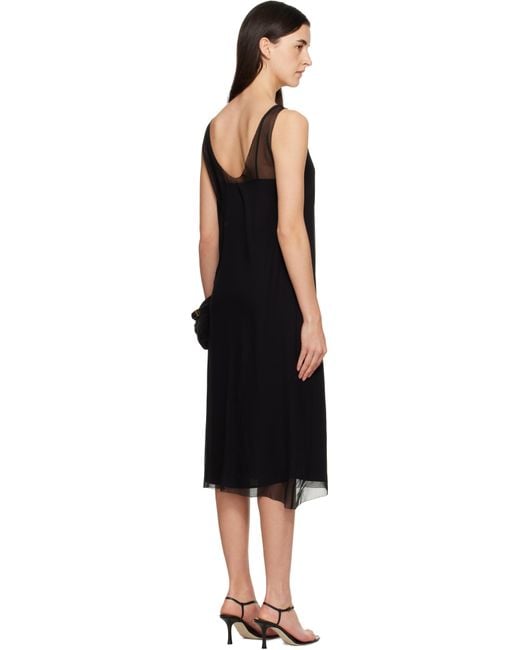 Totême  Black Chiffon Slip Midi Dress