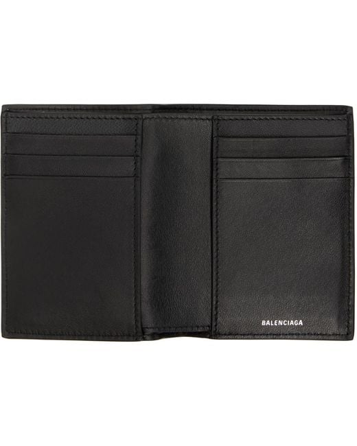 Balenciaga Black Monaco Vertical Bifold Wallet for men