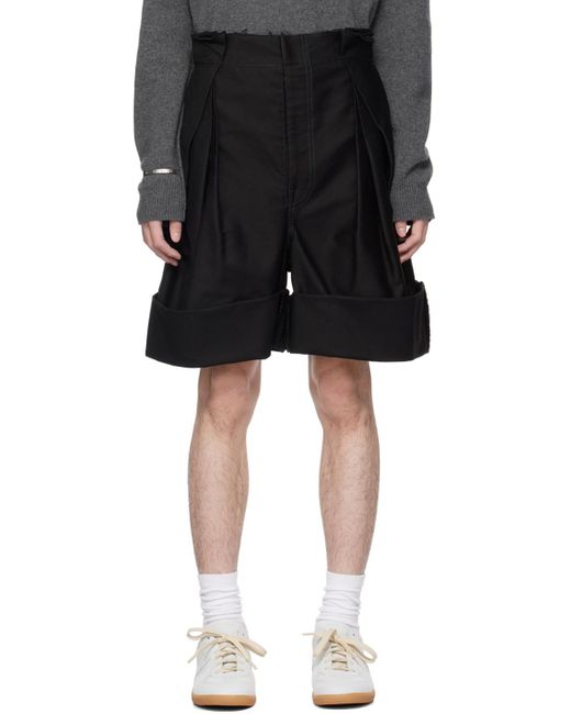 Maison Margiela Black Wide-Leg Shorts for men