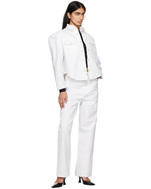 Wardrobe NYC White Press-stud Denim Jacket