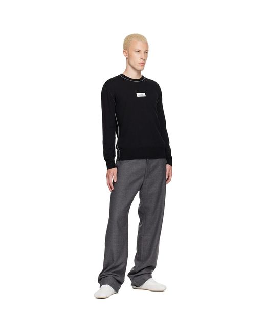 MM6 by Maison Margiela Gray Pleated Cotton Wool Trousers for men