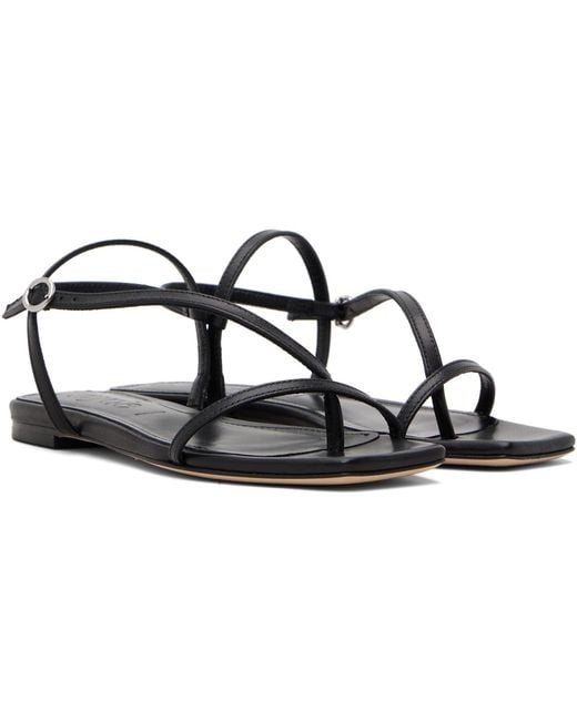 Aeyde Black Ella Square-Toe Sandals