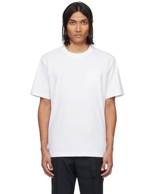 Sacai White Zip T-shirt for men