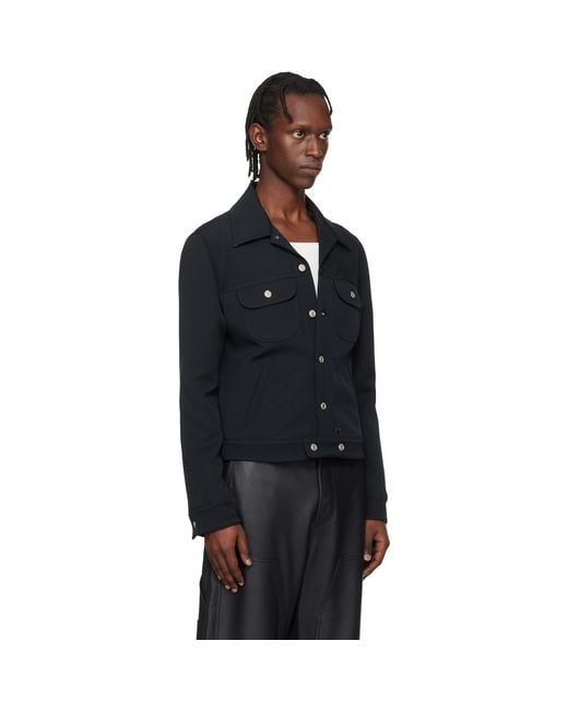 Courreges Black Signature Twill Trucker Jacket for men